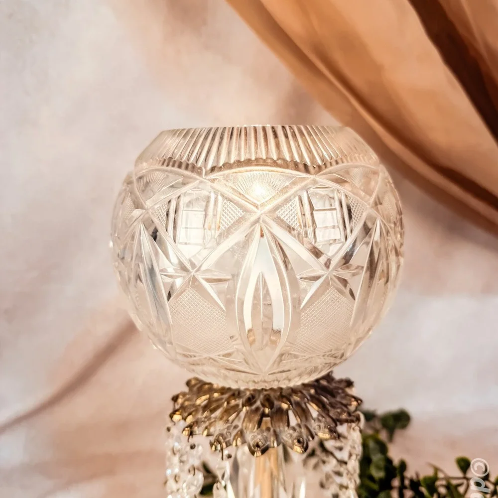 Hollywood Regency Crystal Lamp